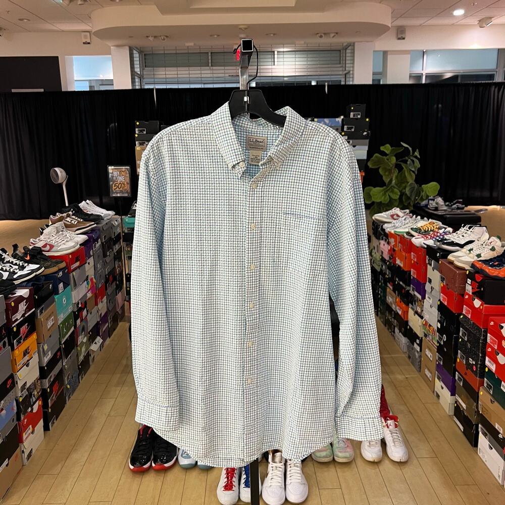 L.L Bean Button Up Plaid Shirt Sz L
